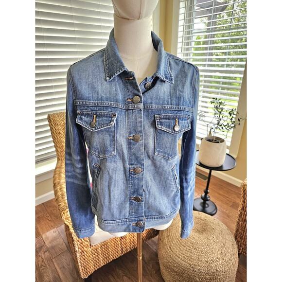 J. Crew Women's Denim Jean Jacket Sz S Metal Buttons Pockets Classic Preppy - Picture 1 of 9